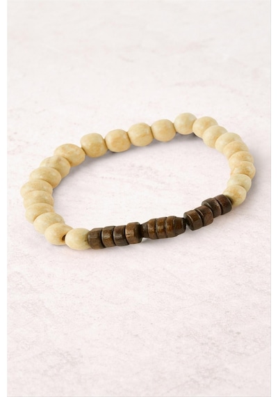 Bambu - 721 - Ahşap Bileklik 8 Mm - Novapazr - - Krem