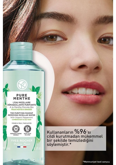Yves Rocher Karma ve Yağlı Ciltler İçin Gözenek Sıkılaştırıcı Pure Menthe Prebiyotik Miseler Su 400 ML