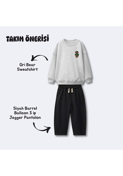 Laciel Prs Siyah Barrel Balloon Jogger Çocuk Pantolon