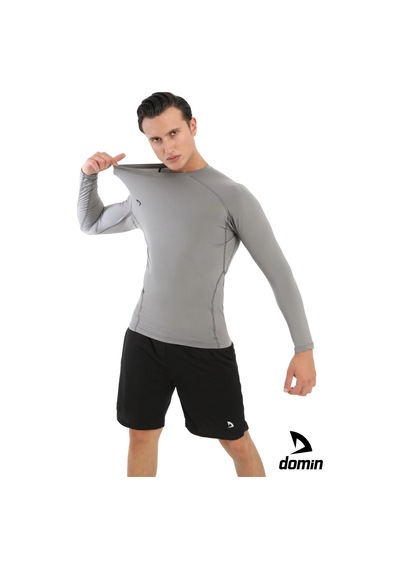 Hnc Sport Erkek Uzun Kol Compression Fitness Gym Body Tshirt Gri