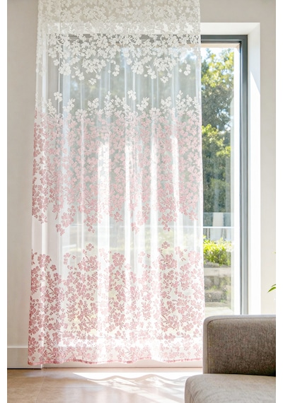 Pannello Tül Perde Beyaz Pembe 140x295 Pembe-beyaz