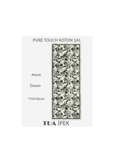 Vivid Floral Desen Pure Touch Koton Şal 75x185cm Çok Renkli