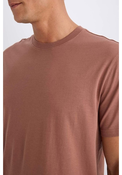 DeFacto %100 Pamuk New Regular Fit Bisiklet Yaka Basic Düz Kısa Kollu Tişört V7699AZ25SPBN307