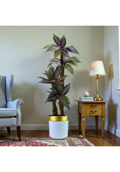 170 Cm Yapay Beyaz Gold 30x30 Dekoratif Ağaç