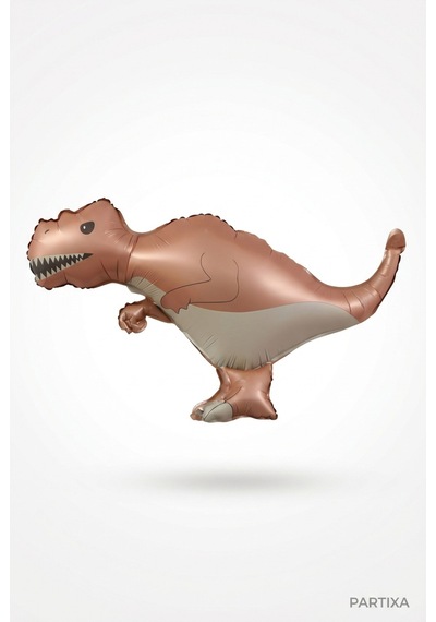 Mat Kahverengi T-rex Retro Dinozor Folyo Balon 64x40 Cm Dinozor Temalı Çocuk Doğum Günü Parti Süsü Çok Renkli