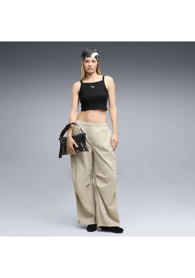 Puma Ess Ribbed Crop Top Siyah Kadın Askılı T-shirt