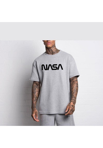 Flood Of Style Erkek Gri Nasa Tshirt Lacivert