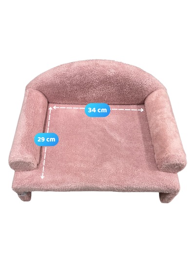 Reyo Pet Peluş Kedi Koltuğu, Kedi Kanepesi, Kedi Yatağı, Evcil Hayvan Dinlenme Koltuğu, Rahat Kedi Sofa Yatağı, 45x33x25 Cm Pembe