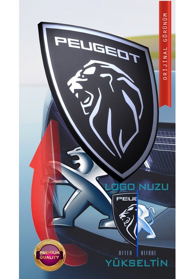 Peugeot Eğimli Yeni Aslan 3d Logo