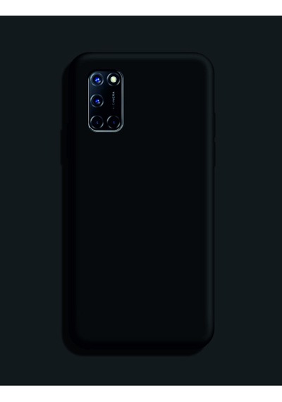 Oppo A52 Kılıf Kamera Korumalı Silikon Rubber Arka Kapak Siyah