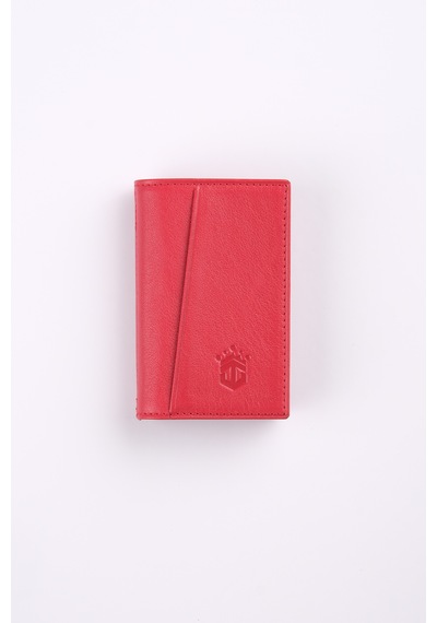 Ancora Leather Hakiki Deri Minimal Kartlık-26206 Kırmızı