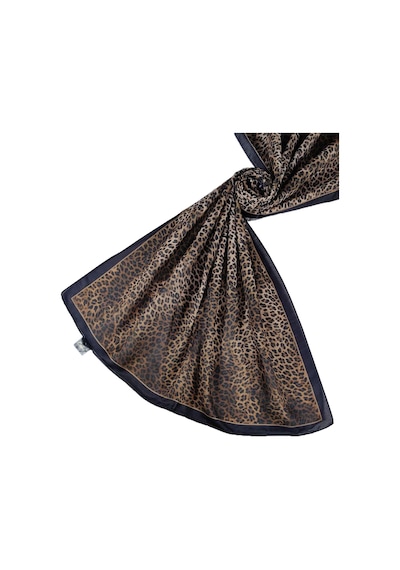 Mim Eşarp Enba Soft Pamuklu Leopar Desenli Şal 75x190 Cm Siyah - Gold