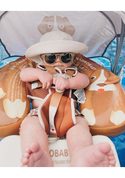 Mambobaby Yüzme Simidi - Puppy, Emniyetli, Gölgelikli Ve Ayak Destekli