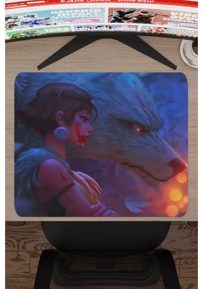 Mononoke Hime Anime V5 - 48x40 Xl Gaming Kauçuk Kaymaz Taban Mouse Pad Fare Altlığı