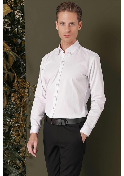 Efor Gk 711 Slim Fit Taş Klasik Gömlek Taş
