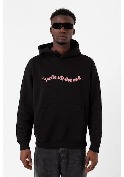 Rose Toxic Till The End Siyah Erkek 3ip Kapşonlu Sweatshirt Siyah