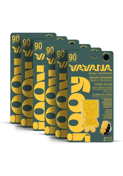 Vavana Jooy Araba Klima Kokusu 6'lı Set, 90 Gün Etkili Oto Kokusu Citrus Vetiver