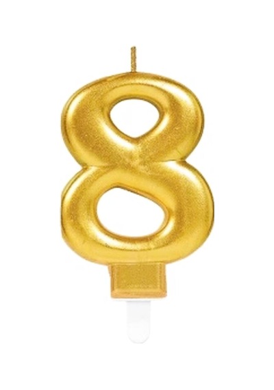 8 Rakam Mum Gold Renk Evimdeyokyok Altın