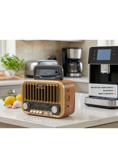 7115bt Nostalji Görünümlü Şarjlı Retro Radyo & Bluetooth Hoparlör Usb/tf Kart Girişli Taşınabilir Müzik Çalar