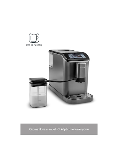 Homend Coffeebreak 5008H Kahve Öğütücülü,Süt Köpürtücülü,Dokunmatik Ekranlı Full Otomatik Espresso Makinesi