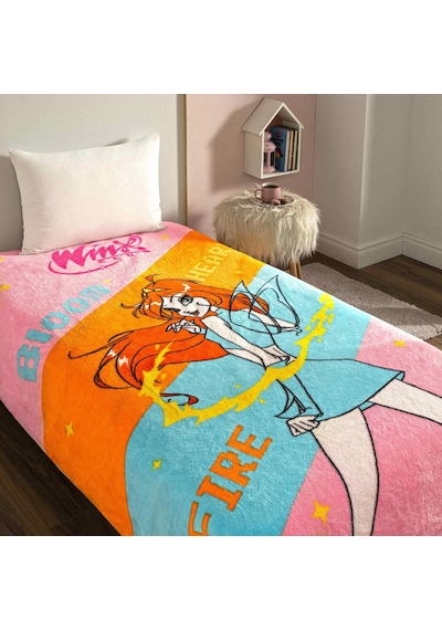 Lisanslı Winx 2 Tek Kişilik Battaniye Beyaz