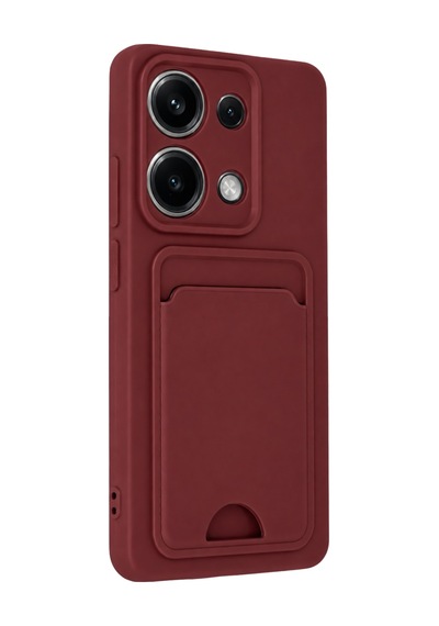 Xiaomi Redmi Note 13 Pro 4g Kılıf Kelvin Kartvizitli Silikon - Bordo