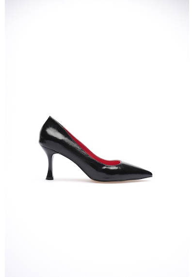 Alewomen Shoper Siyah Rugan Sivri Burun Orta Topuk Stiletto Kadın Ayakkabısı Siyah Rugan Alewomen Shoper Siyah Rugan Sivri Burun Orta Topuk Stiletto Kadın Ayakkabısı Siyah Rugan