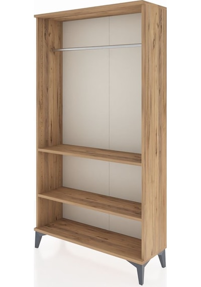 Arges Dolap 2 Raflı Kapaklı Tek Askılı 88x30x163 Çam-çam Çam