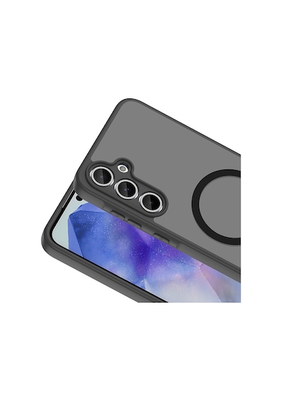 Maks Technology Samsung Galaxy Uyumlu S23 Fe Kılıf M-safe Şarj Özellikli Mkst Babet Kapak - Siyah