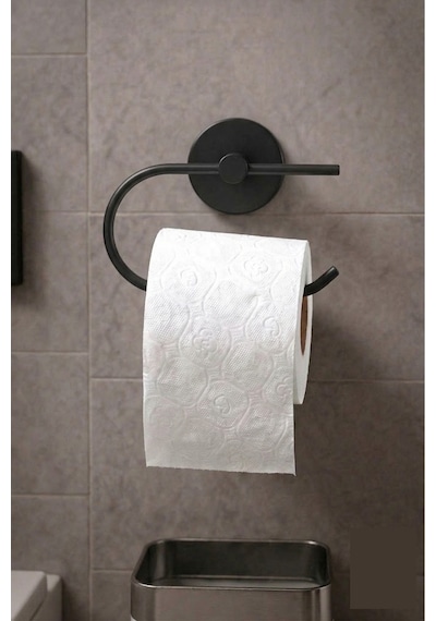 Buççin Online Mağaza Yapışkanlı Tuvalet Kağıtlığı Wc Kağıtlık Tuvalet Kağıdı Askısı Siyah Paslanmaz Çelik Siyah Çok Renkli