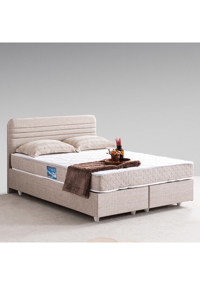 Mila Çift Kişilik Baza Başlık Orthosoft Yatak Seti - Krem 160 x 200