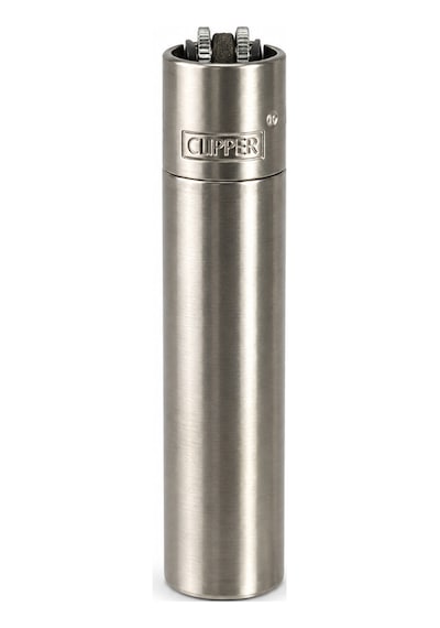 Clipper Desenli Metal Gaz Dolumlu Çakmak Özel Kutulu Premium Model Gri