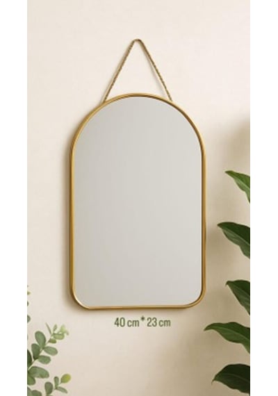 Dekoratif Gold Metal Kenarlı Yuvarlak Ve Oval Kenarlı Ayna Gold - Altın