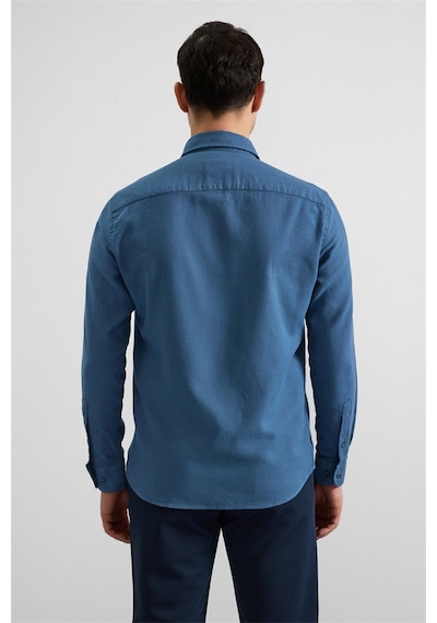 Süvari Mavi Slim Düğmeli Yaka Düz Casual Gömlek Gm2008000264-m04 Mavi Süvari Mavi Slim Düğmeli Yaka Düz Casual Gömlek Gm2008000264-m04 Mavi