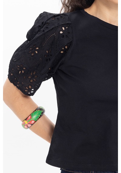 Tudors Kadın Slim Fit Dar Kesim Pamuk Kısa Kollu Bisiklet Yaka Siyah Tişört-50315 Beyaz L
