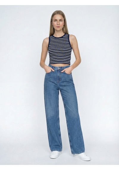 LOFT Wide Leg Regular Fit Kadın Pantolon Lf2037068 Q1.v1 Denim