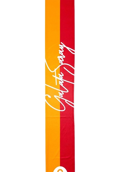 Galatasaray Lisanslı Şal Kaşkol Atkı Ve Premium Uçlu Kalem Set Aslan Baskılı Ahşap Kutulu Sarı - Kırmızı