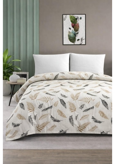 Çift Kişilik Pike Yatak Örtüsü%100 Pamuk 220x230 Siyah Tüy Açik Gri