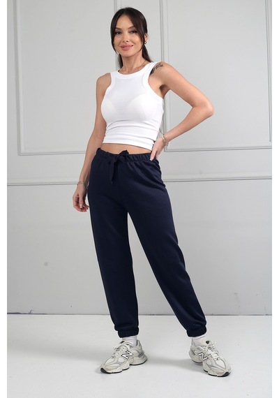 By Saygı Kadın Jogger Beli Lastikli Pantolon Lacivert