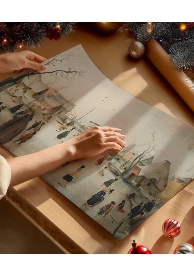 Çerçevesiz Poster Kışın Bütünleşen Adımları