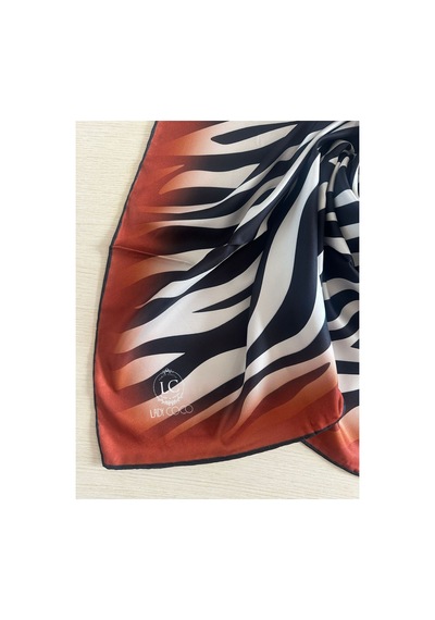 Lady Coco Zebra Desenli Dijital Baskı Rayon Eşarp Tarçın