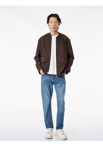 Koton Normal Bel Slim Fit Jean Pantolon - Brad Jean Orta İndigo 6sam40215nd