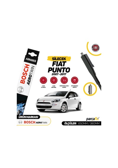 Fiat Punto Bosch Aerotwin Am466S Silecek Takımı 2007-2017
