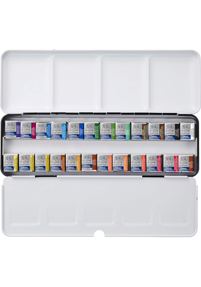 Winsor Newton Cotman Suluboya Seti 24 Renk Metal Kutu Profesyonel
