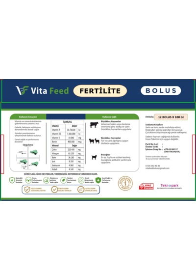 Vitafeed Fertilite Bolus 100 Gr 12 Adet