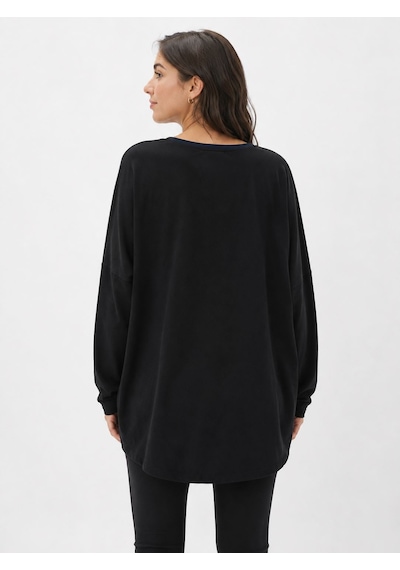 Neden Tekstil Siyah Oversize Basic Basic Bluz