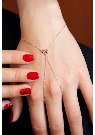 Siyah Taşlı Yusufçuk Motifli Gümüş Şahmeran Rose Gold