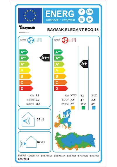 Baymak Elegant Eco 18 A++ 18000 BTU Inverter Duvar Tipi Klima