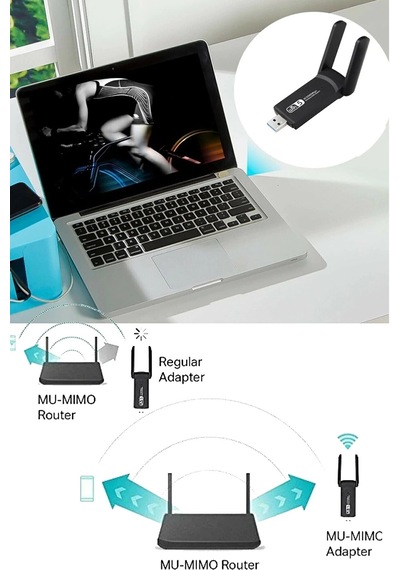 Vothoon Dual Band Ac1200 Usb 3.0 Adaptör Kablosuz Wifi Yükseltici