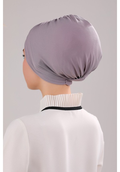 Melodi Scarf Kadın Üç Bantlı Çapraz Hazır Türban Havuz Deniz Dış Bone Açık Gri Açık Gri